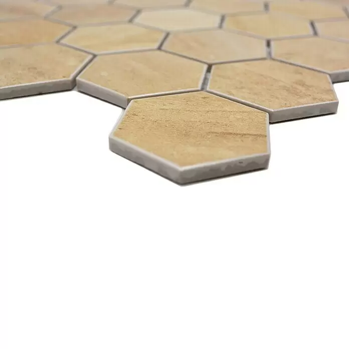 Mosaikfliese Hexagon CTR HX31CM - 32,5 x 28,1 cm, Beige, Matt - Detailaufnahme