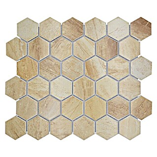 Mosaikfliese Hexagon CTR HX31CM (32,5 x 28,1 cm, Beige, Matt)