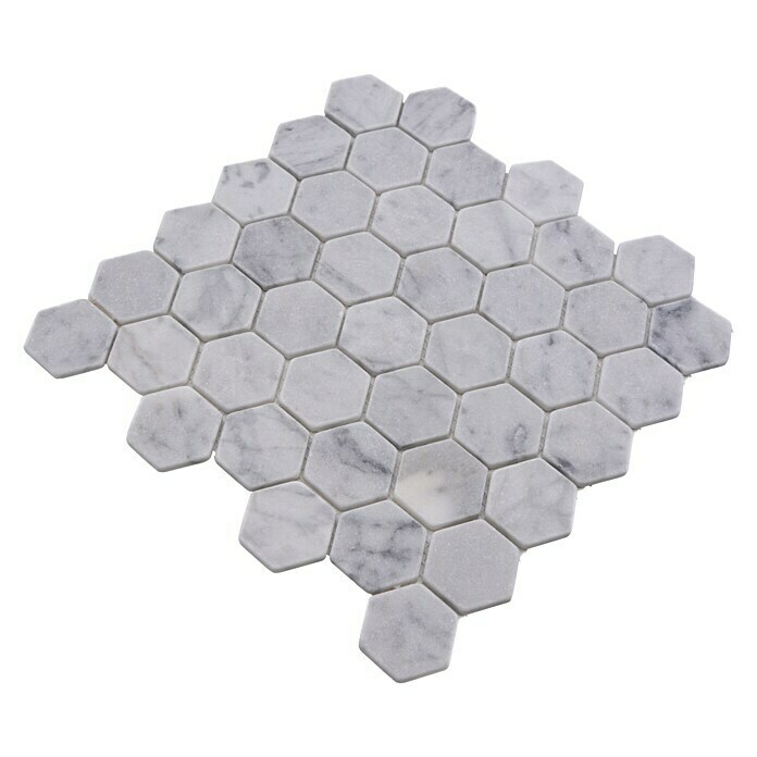 Mosaikfliese Hexagon Uni MOS HXN 200029,8 x 30,5 cm, Weiß, Matt Diagonal View