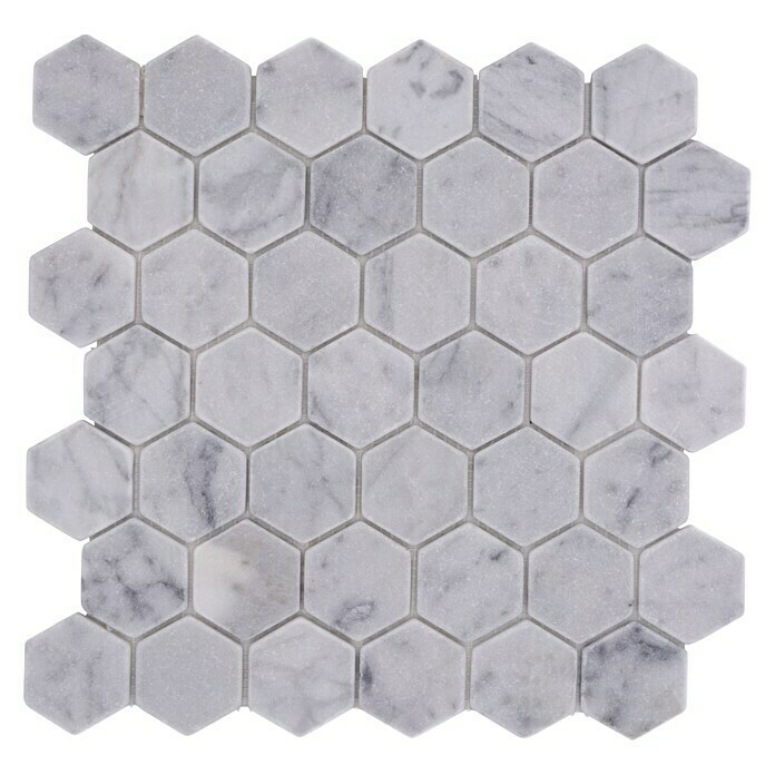 Mosaikfliese Hexagon Uni MOS HXN 200029,8 x 30,5 cm, Weiß, Matt Top View