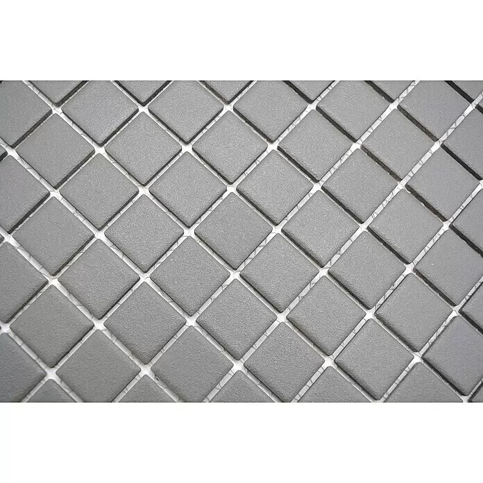 Mosaikfliese Quadrat Uni AT 950 - 32,6 x 30 cm, Grau, Matt - Detailaufnahme