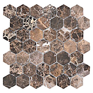 Mosaikfliese Hexagon MOS HXN 476 (29,8 x 30,5 cm, Braun, Matt)