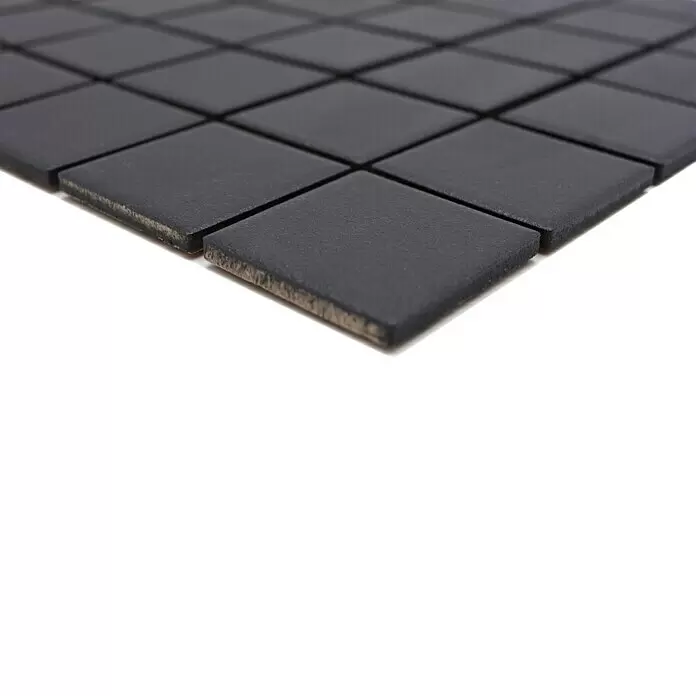 Mosaikfliese Quadrat Uni SAT 402 - 29,8 x 29,8 cm, Schwarz, Matt - Detailaufnahme