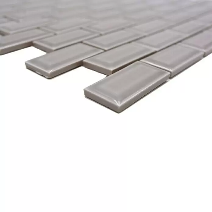 Mosaikfliese Brick Bond Diamond CBC 10230 x 30 cm, Grau, Glänzend