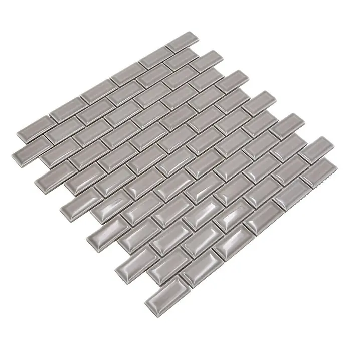 Mosaikfliese Brick Bond Diamond CBC 10230 x 30 cm, Grau, Glänzend
