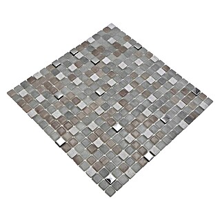 Mozaik pločica Quadrat Crystal Mix LOPE 04AN (30 x 30 cm, Sive boje, Sjaj)