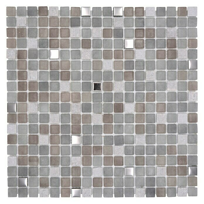 Mosaikfliese Quadrat Crystal Mix LOPE 04AN (30 x 30 cm, Grau, Glänzend)