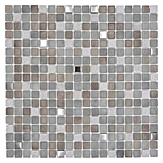 Mosaikfliese Quadrat Crystal Mix LOPE 04AN (30 x 30 cm, Grau, Glänzend)