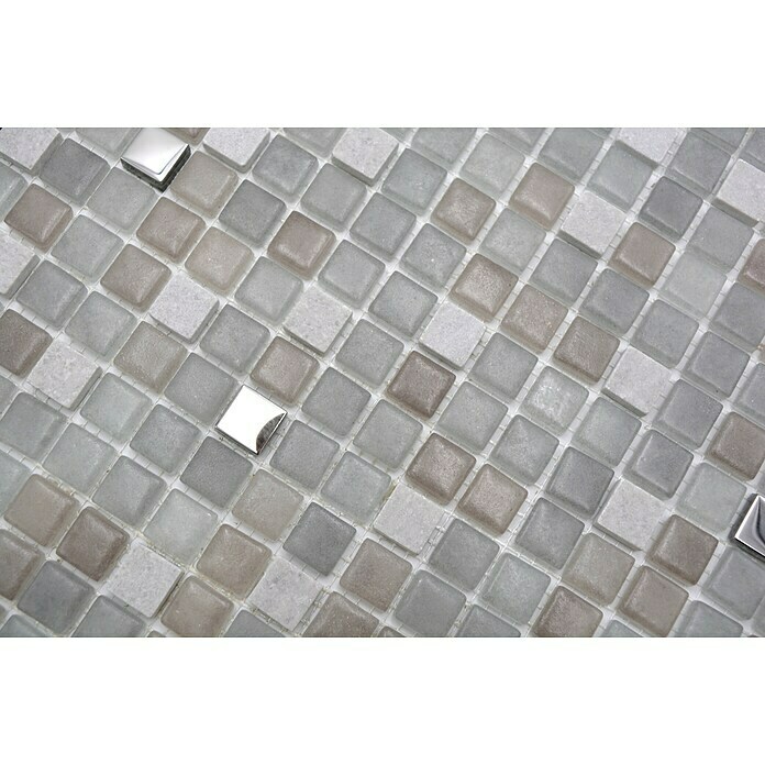 Mosaikfliese Quadrat Crystal Mix LOPE 04AN (30 x 30 cm, Grau, Glänzend)