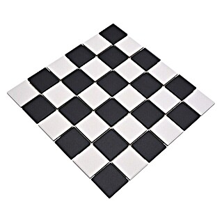 Mozaik pločica Quadrat Mix SAT 348 (29,8 x 29,8 cm, Crno-bijele boje, Mat)