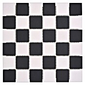 Mosaikfliese Quadrat Mix SAT 348 (29,8 x 29,8 cm, Schwarz/Weiß, Matt)