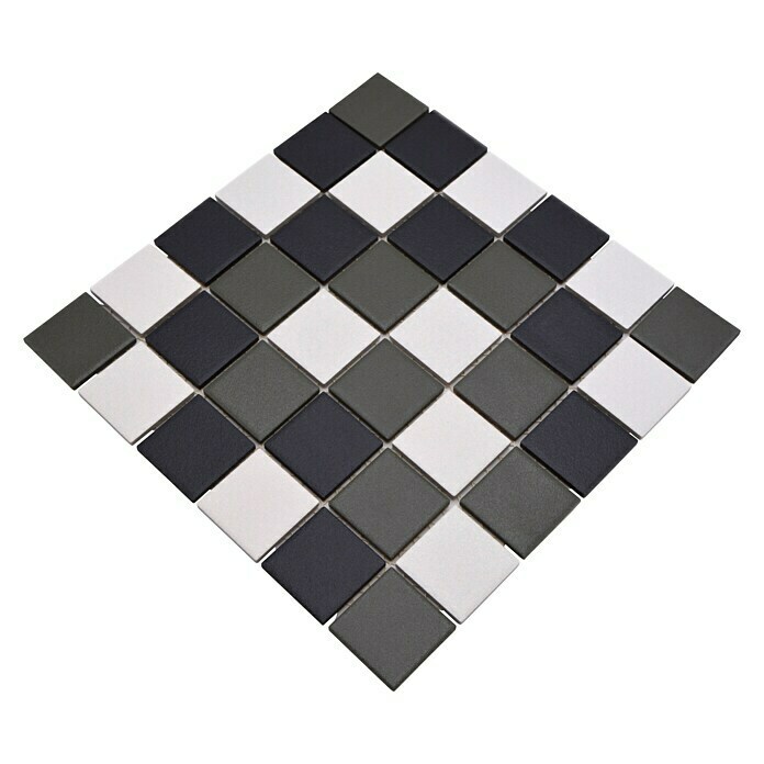 Mosaikfliese Quadrat Mix SAT 543 (29,8 x 29,8 cm, Schwarz/Grau/Weiß, Matt)