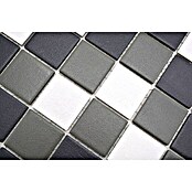 Mosaikfliese Quadrat Mix SAT 543 (29,8 x 29,8 cm, Schwarz/Grau/Weiß, Matt)