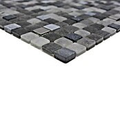 Mosaikfliese Quadrat Crystal Mix LOPE 34AN (30 x 30 cm, Schwarz, Glänzend)