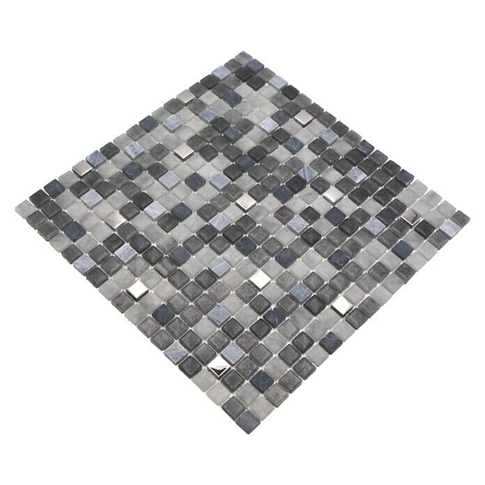 Mosaikfliese Quadrat Crystal Mix LOPE 34AN (30 x 30 cm, Schwarz, Glänzend)