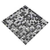 Mosaikfliese Quadrat Crystal Mix LOPE 34AN (30 x 30 cm, Schwarz, Glänzend)