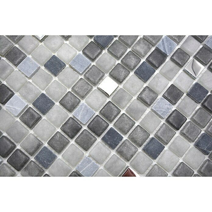 Mosaikfliese Quadrat Crystal Mix LOPE 34AN (30 x 30 cm, Schwarz, Glänzend)