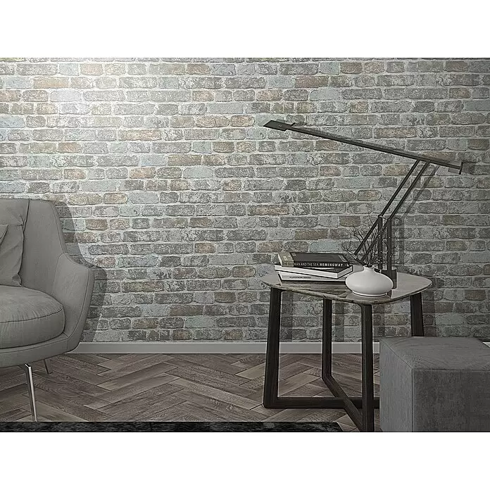 Marburg Sand & Stones Vliestapete Steinmauer II - Graubeige, Steinoptik, 10,05 x 0,53 m - Stimmungsaufnahme