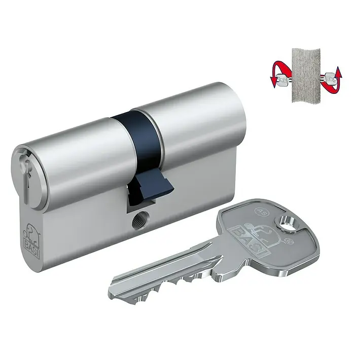 Basi Profilzylinder AS mit N+GBaulänge innen: 30 mm, Baulänge außen: 90 mm, Material Zylinder: Messing, Profilschlüssel, Mit Not- & Gefahrenfunktion