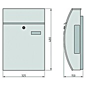 Basi Wandbriefkasten BK 1000Z1 (L x B x H: 15 x 32,5 x 48 cm, Silber, Edelstahl, Zeitungsfach) | BAUHAUS