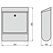 Basi Wandbriefkasten BK 300 M (L x B x H: 11,8 x 30,1 x 38,6 cm, Anthrazit, Stahl, Zeitungsfach) | BAUHAUS