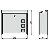 Basi Wandbriefkasten BK 350 M (L x B x H: 11,7 x 34,6 x 33 cm, Anthrazit, Stahl, Namensschild) | BAUHAUS