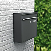 Basi Wandbriefkasten BK 360 M (L x B x H: 11,6 x 36 x 31,5 cm, Anthrazit, Stahl, Namensschild) | BAUHAUS