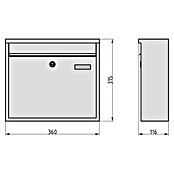 Basi Wandbriefkasten BK 360 M (L x B x H: 11,6 x 36 x 31,5 cm, Anthrazit, Stahl, Namensschild) | BAUHAUS