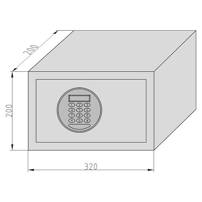 Basi Möbeltresor EMT 200 Code (L x B x H: 200 x 320 x 200 mm, Elektronisches Zahlenschloss, Schwarz) | BAUHAUS