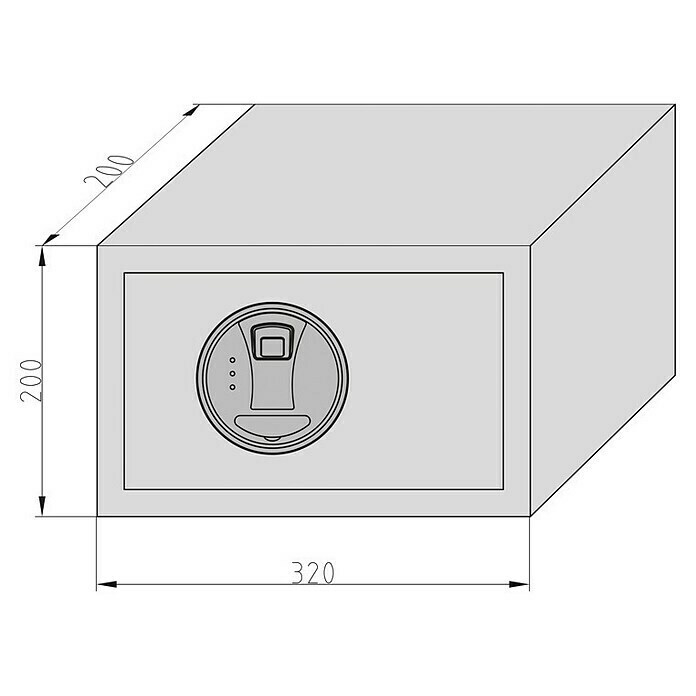 Basi Möbeltresor EMT 200 Fingerprint (L x B x H: 200 x 320 x 200 mm, Elektronisches Fingerabdruckschloss, Schwarz) | BAUHAUS