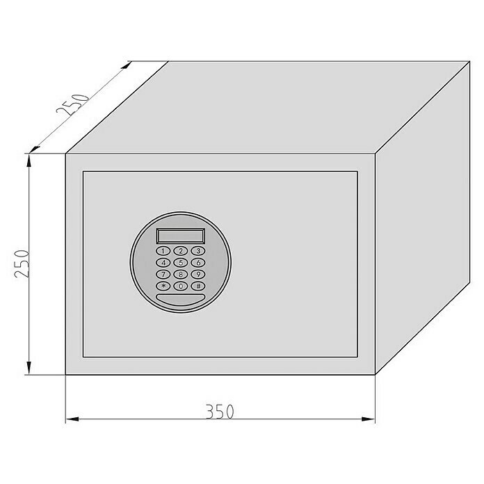 Basi Möbeltresor EMT 250 Code (L x B x H: 250 x 350 x 250 mm, Elektronisches Zahlenschloss, Schwarz) | BAUHAUS