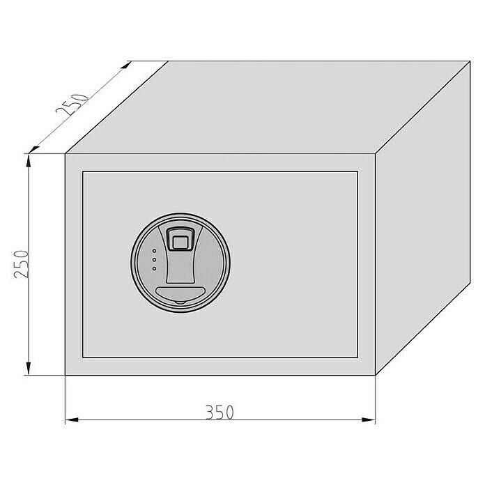 Basi Möbeltresor EMT 250 Fingerprint (L x B x H: 250 x 350 x 250 mm, Elektronisches Fingerabdruckschloss, Schwarz) | BAUHAUS