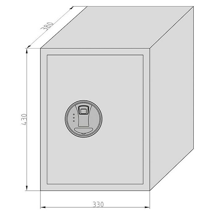 Basi Möbeltresor EMT 380 Fingerprint (L x B x H: 380 x 330 x 430 mm, Elektronisches Fingerabdruckschloss, Schwarz) | BAUHAUS