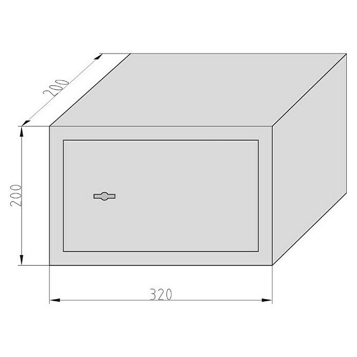 Basi Möbeltresor MT 200 (L x B x H: 200 x 320 x 200 mm, Doppelbart-Hochsicherheitsschloss, Schwarz) | BAUHAUS