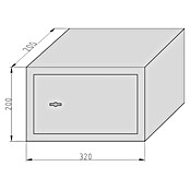 Basi Möbeltresor MT 200 (L x B x H: 200 x 320 x 200 mm, Doppelbart-Hochsicherheitsschloss, Schwarz) | BAUHAUS