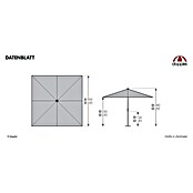 Doppler Alu Expert Sonnenschirm Teleskop  (Gelb, 350 x 350 cm)