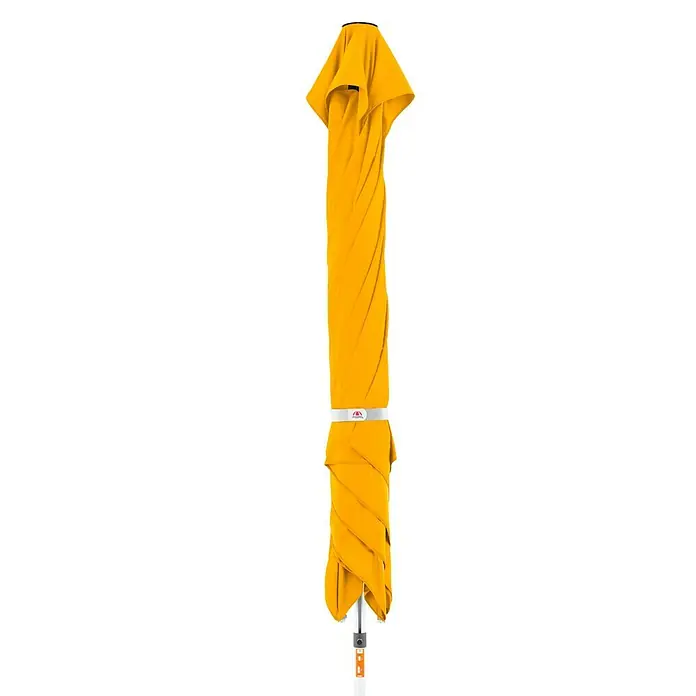 Doppler Alu Expert Marktschirm Teleskop - Gelb, Bespannungsmaß (L x B): 350 x 350 cm - Geschlossener gelber Sonnenschirm, ideal für den Strand oder den Garten. Bietet optimalen Sonnenschutz und lässt sich leicht verstauen.