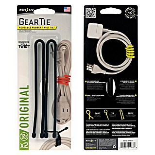 Nite Ize Bridas para cables Gear Tie (Negro, L x An: 221 x 8 mm, 2 ud.)
