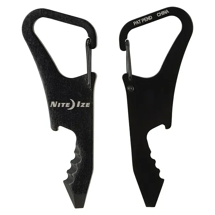 Nite Ize Multi-Tool DoohicKey ClipKey - Schwarz - Zwei Nite Ize DoohicKey Multi-Tools aus Edelstahl, mit Karabinerhaken, Schraubenschlüssel, Flaschenöffner und mehr.
