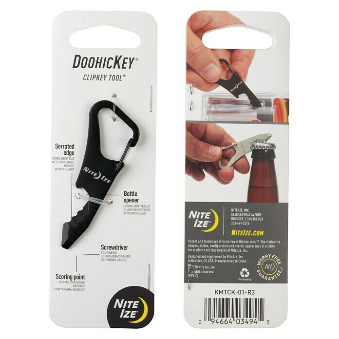 Nite Ize Multi-Tool DoohicKey ClipKeySchwarz Back View