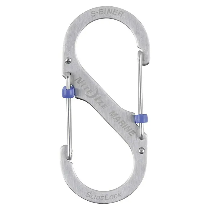 Nite Ize Doppelkarabiner S-Biner Marine SlideLock - L x B: 127 x 13 mm, Edelstahl, Silber - Der Nite Ize S-Biner SlideLock Marine Karabiner aus Edelstahl bietet sicheren Halt und ist ideal für Wassersport und Outdoor-Aktivitäten.