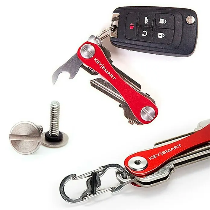 Nite Ize Karabinerhaken Set Keysmart Accessoire-Kit - Edelstahl - KeySmart Schlüsselanhänger mit Autoschlüssel und Schrauben, um Ihre Schlüssel organisiert zu halten.