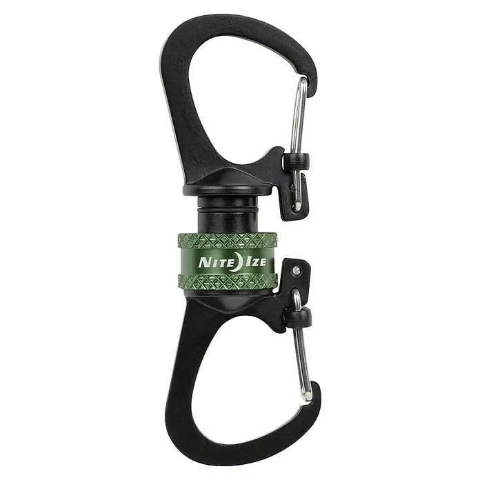 Nite Ize Doppelkarabiner Slidelock 360° Magnetic Lock - L x B: 19 x 2,05 cm, Aluminium, Anthrazit - Nite Ize S-Biner MicroLock-Doppelkarabiner aus robustem Edelstahl & leichtem Aluminium. Ideal für Schlüssel, Flaschen & kleine Accessoires.