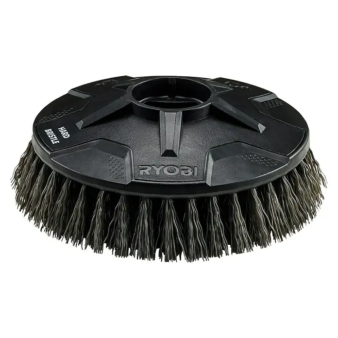 Ryobi Cepillo de disco de alambre de nylon RAKSCRUBH - Diámetro: 15 cm, Cerdas rígidas - Accesorio de cepillo de cerdas duras Ryobi para una limpieza eficaz. Ideal para uso en exteriores para eliminar la suciedad difícil.