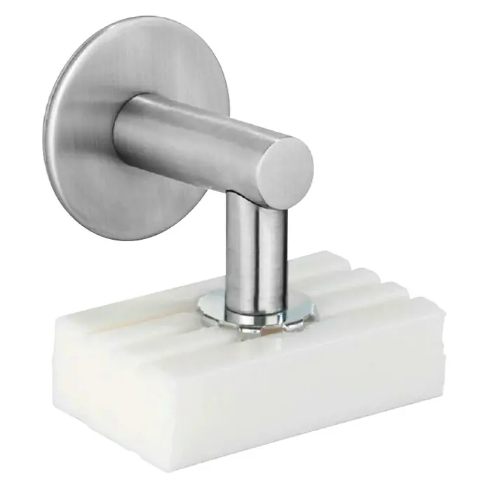 Wenko Magnetseifenhalter Turbo-Loc - Edelstahl, Matt - Seifenschale zur Wandmontage mit Seife, gebürsteter Nickel-Oberfläche.