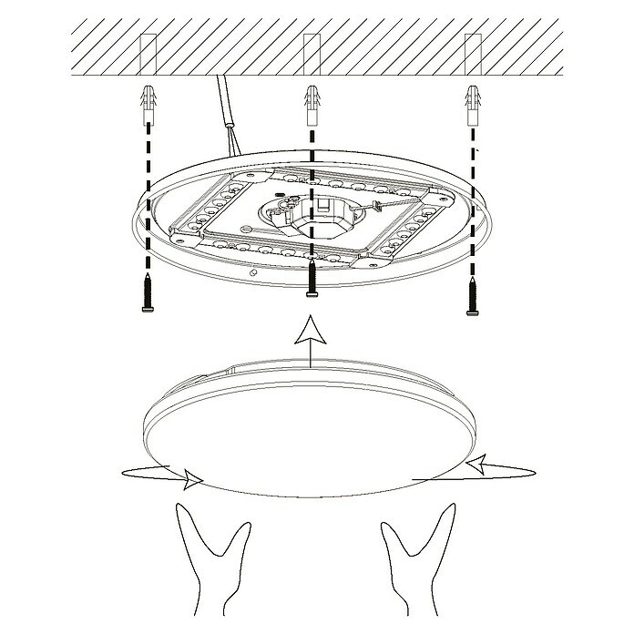 Eglo LED-Deckenleuchte rund Pogliola (18 W, Weiß, Ø x H: 310 x 55 mm)
