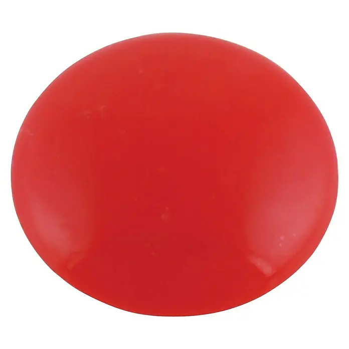 Suki Imán redondo - Ø x Al: 20 x 9 mm, Redonda, Rojo - Una chincheta roja en forma de bola sobre un fondo negro.