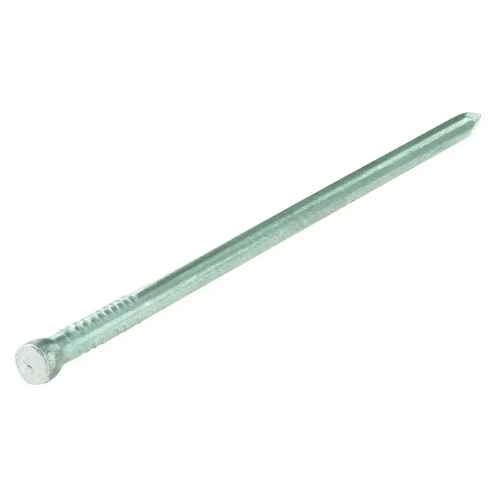 Suki Clavo - Ø x L: 2,5 x 55 mm, Acero, 170 ud. - La imagen muestra un clavo individual de acero galvanizado con cabeza plana y punta afilada, ideal para proyectos de construcción y carpintería.