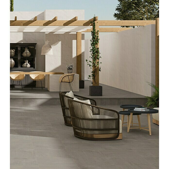 Terrassenfliese Garden Grey60 x 60 x 2 cm, Grau, Matt Mood Shot