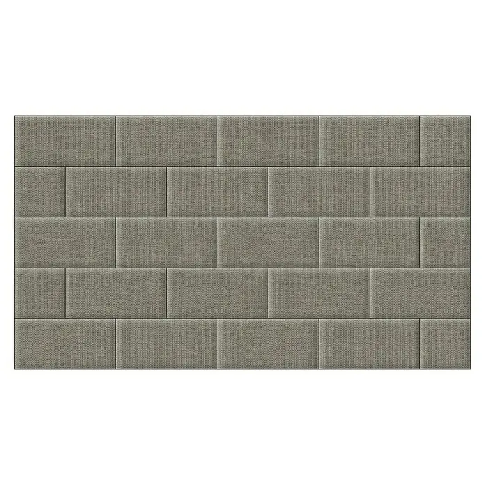 Fllow Wandpolster-Set Inari A1 - 270 x 150 cm, Taupe - Strukturierte, graue Wandpaneele mit Stoffbezug, die ein elegantes, modernes Design für Innenräume bieten.